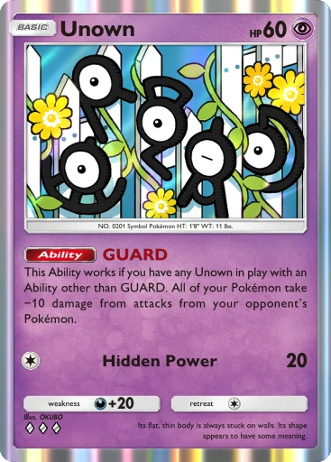 pokemon unown card Over the Brick Pokmon and if you have 35 or more cards in your hand Unown Hand Just Broke the